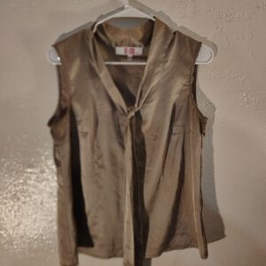 Elegant Tan Sleeveless Blouse